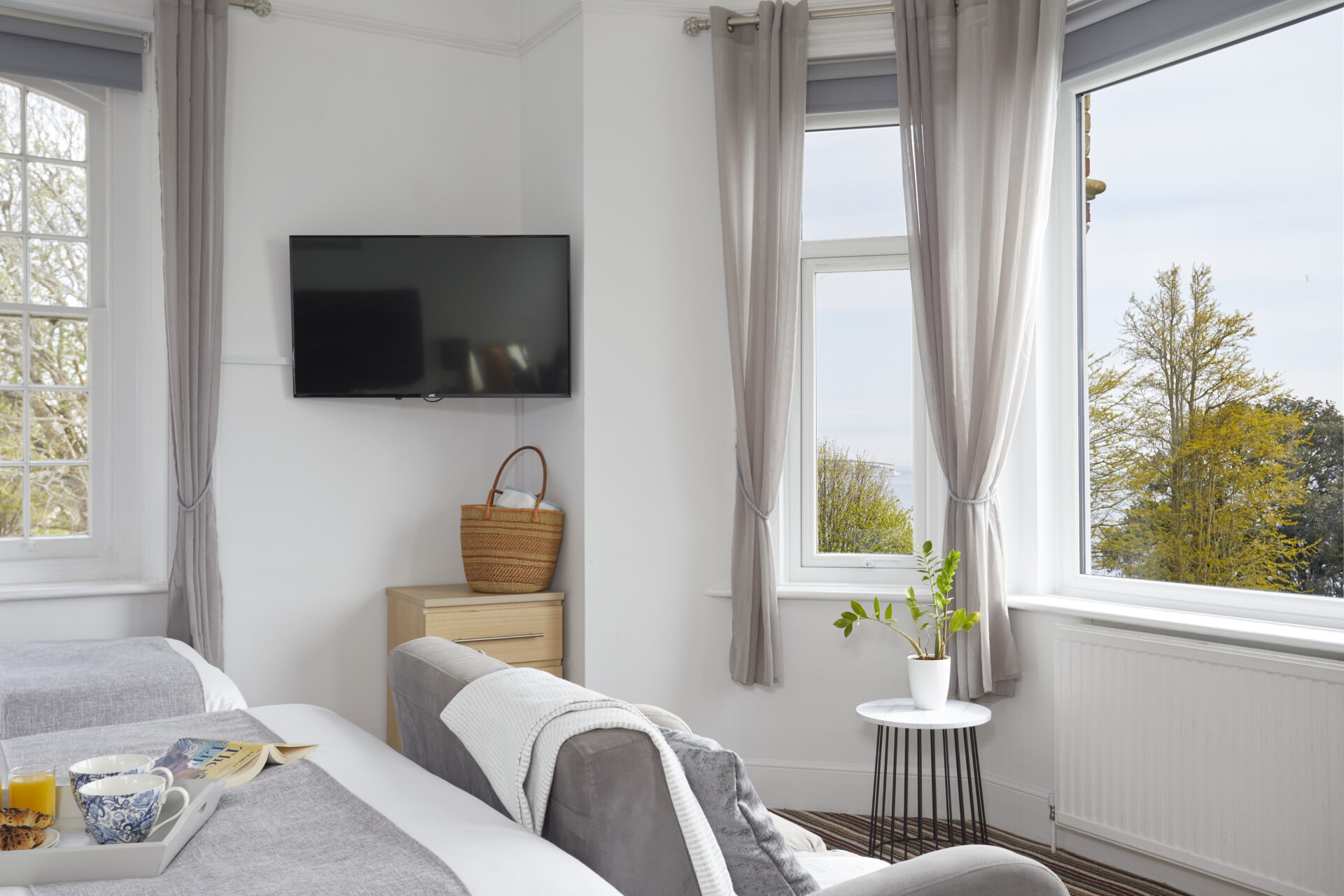 Sea View Bedroom, Luccombe manor Country House Hotel, Shanklin, Isle of Wight